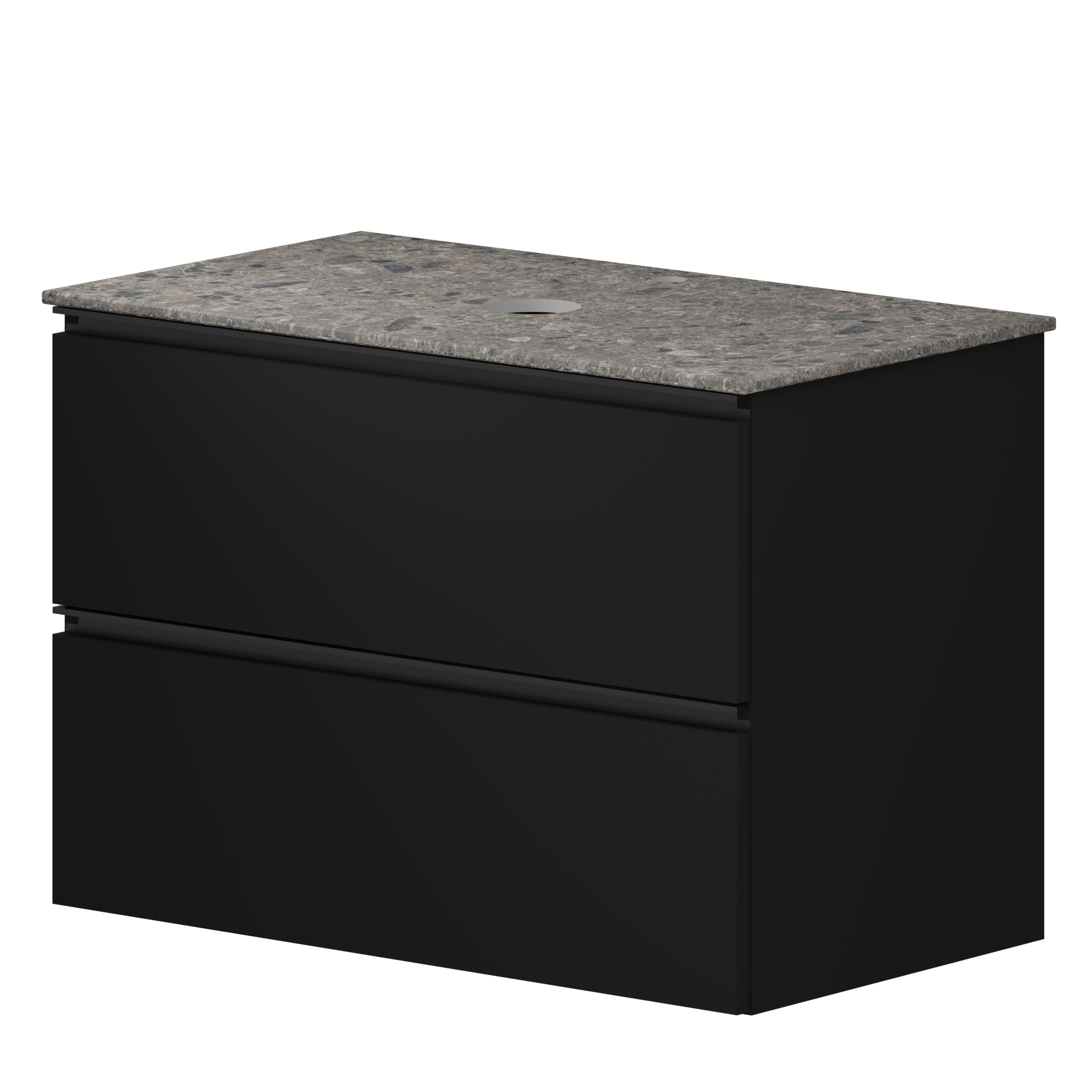 Tvättställsskåp Luna Svart 80 cm med Cosentino Bänkskiva Dekton Ceppo Matt