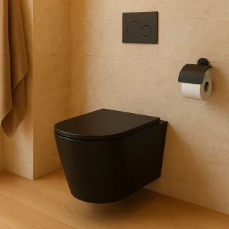 Vägghängd Toalett <strong>Mila</strong>  Svart Matt