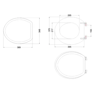 <strong>Burlington</strong>  Golvstående Mediumspolande Rimless Toalett med Väggcistern & Mjukstängande Toalettsits