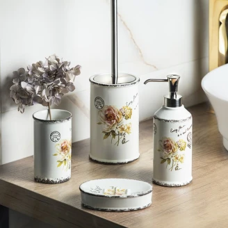 Set av Badrumstillbehör <strong>Roselle</strong>  Vit Blank