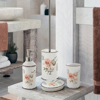 Set av Badrumstillbehör <strong>Roselle</strong>  Vit Blank