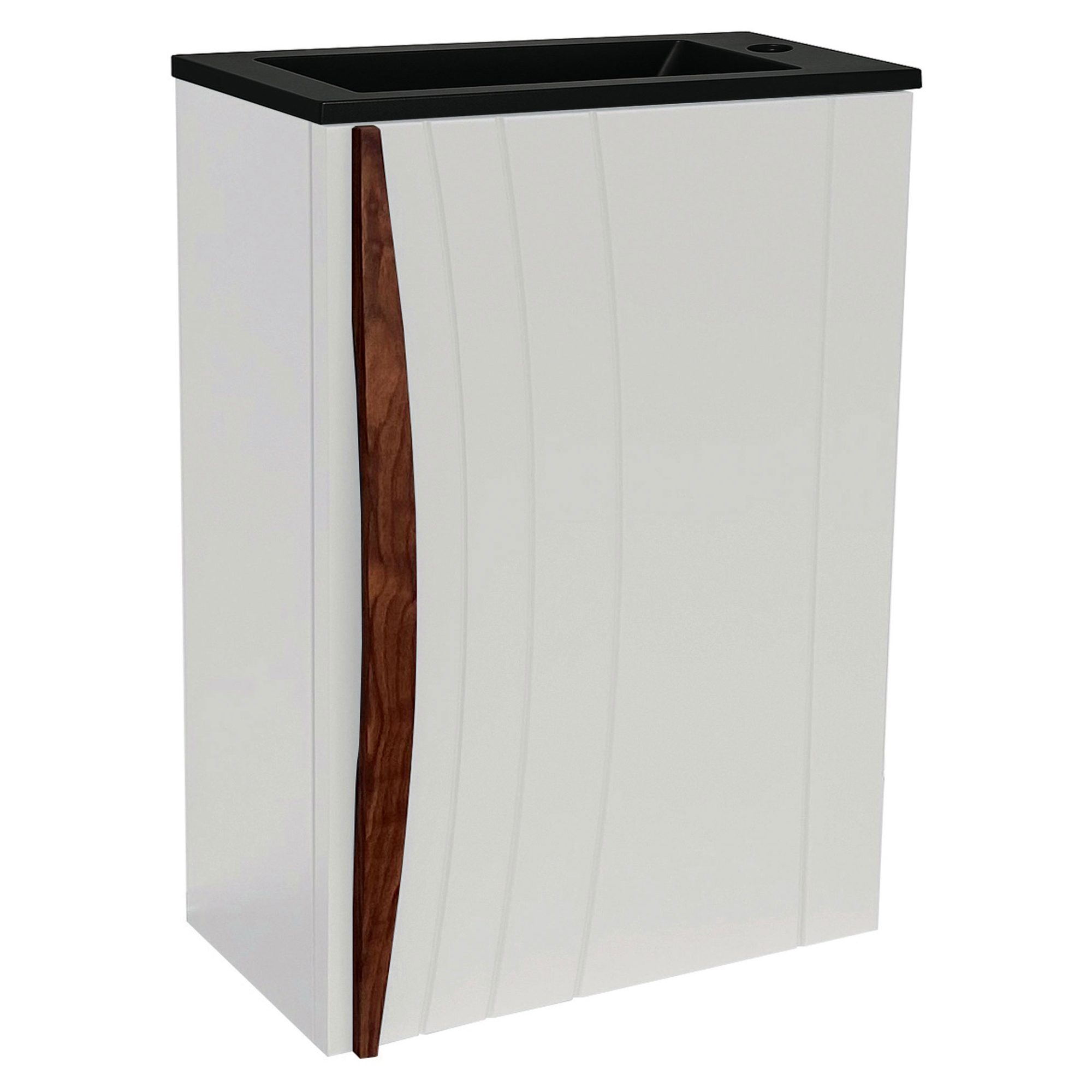 Tvättställsskåp Avela Kritvit Matt med Handfat Svart