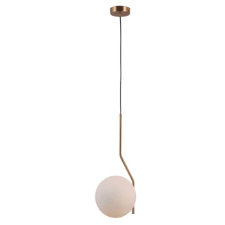 Hängande Lampa <strong>Carilia</strong>  Uno Honungsmässing, Vit Matt