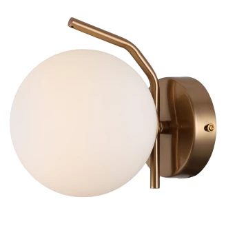 Vägglampa <strong>Carilia</strong>  Honungsmässing, Vit Matt