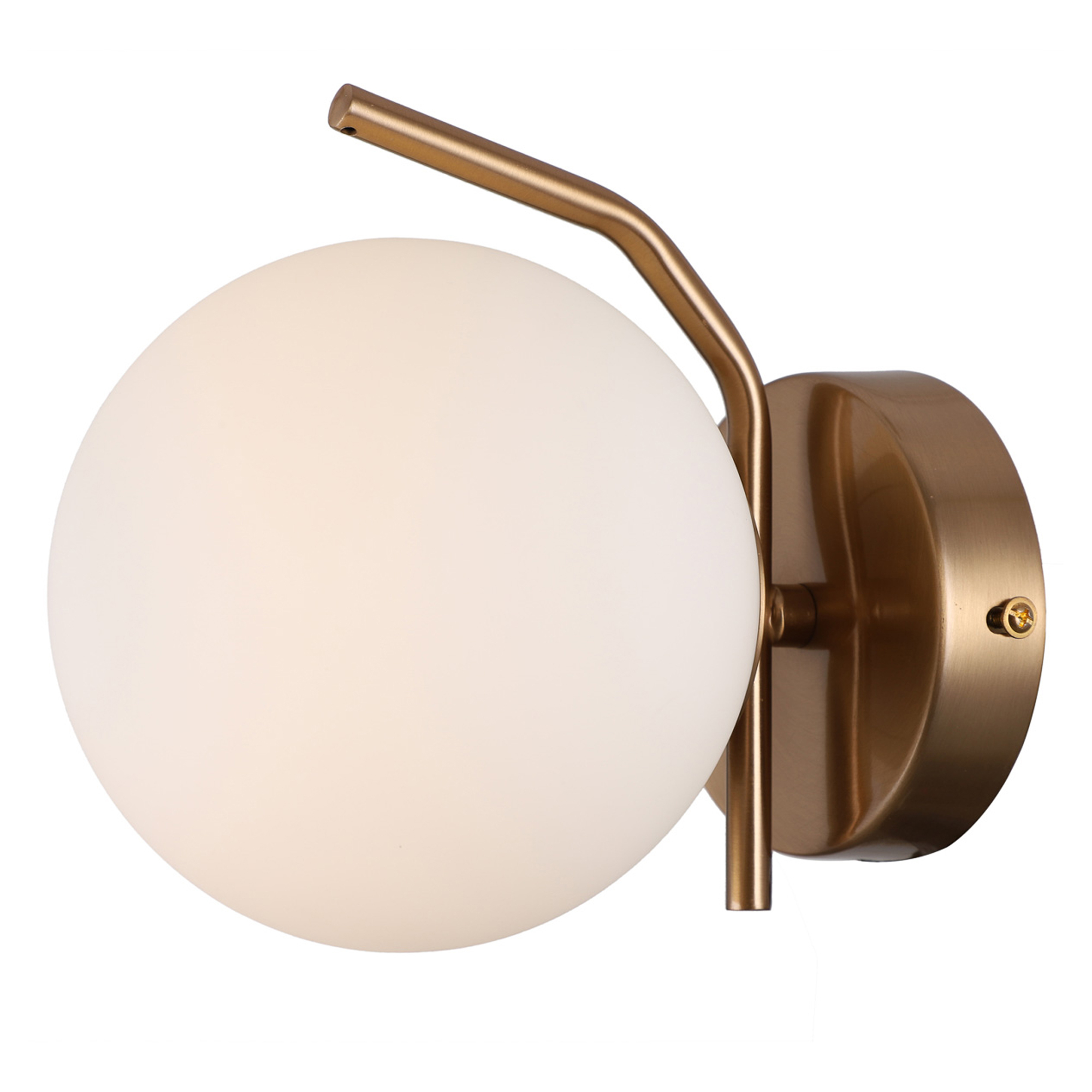 Vägglampa Carilia Honungsmässing, Vit Matt