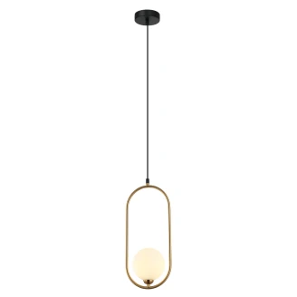 Hängande Lampa <strong>Lumos</strong>  Uno Antikbrons, Vit Matt
