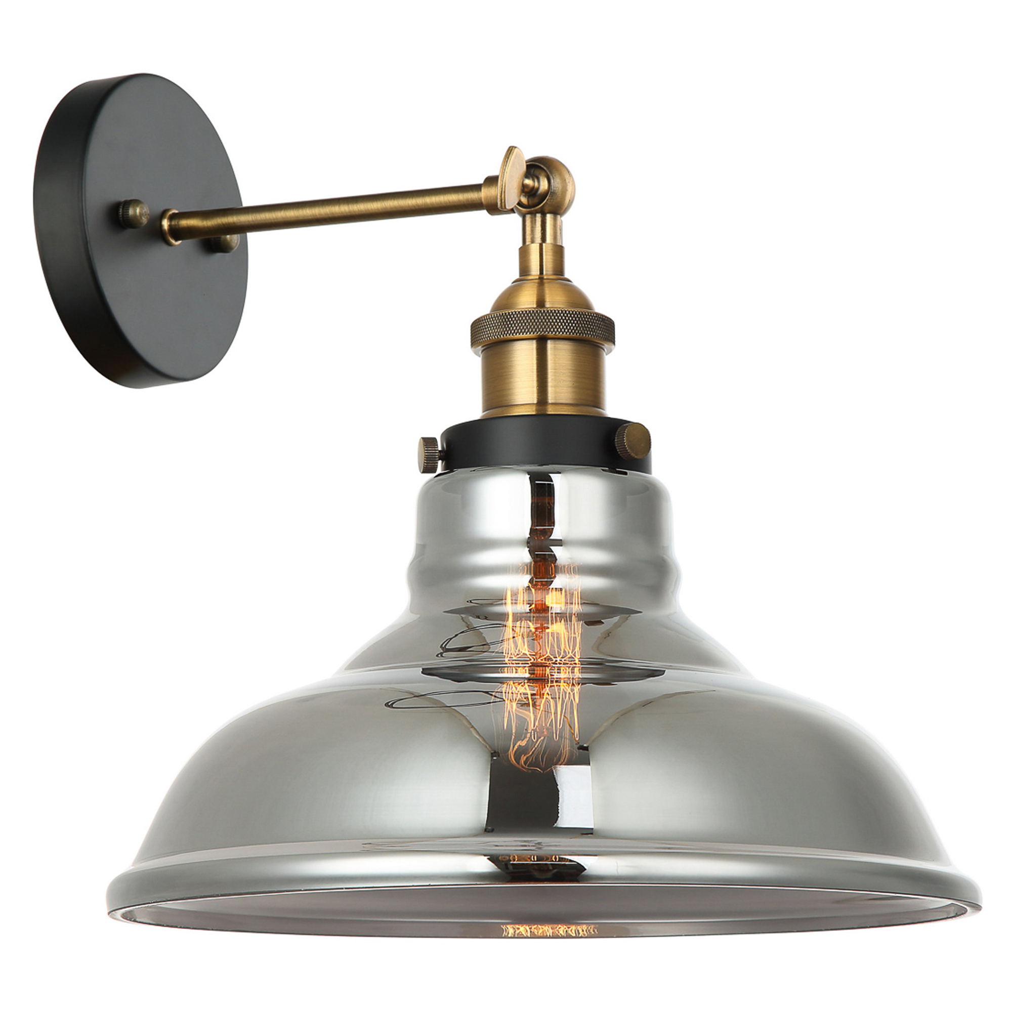 Vägglampa Huron Rökig Blank