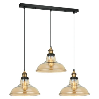 Hängande Lampa <strong>Huron</strong>  Trio Bärnsten Blank