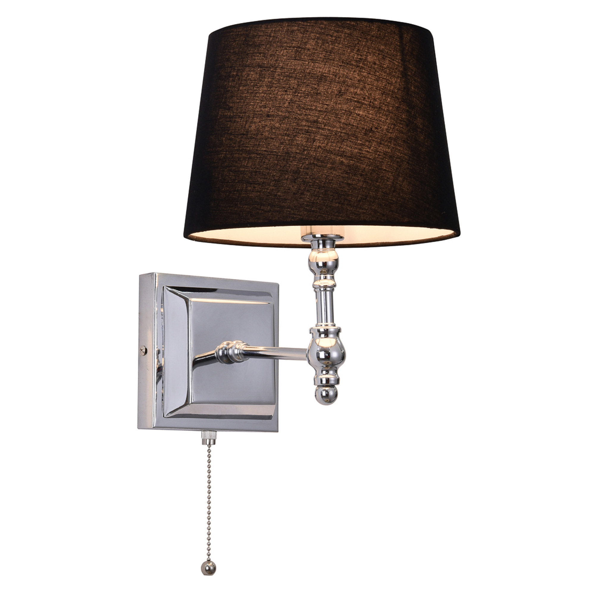 Vägglampa Lunoa Krom, Svart Blank