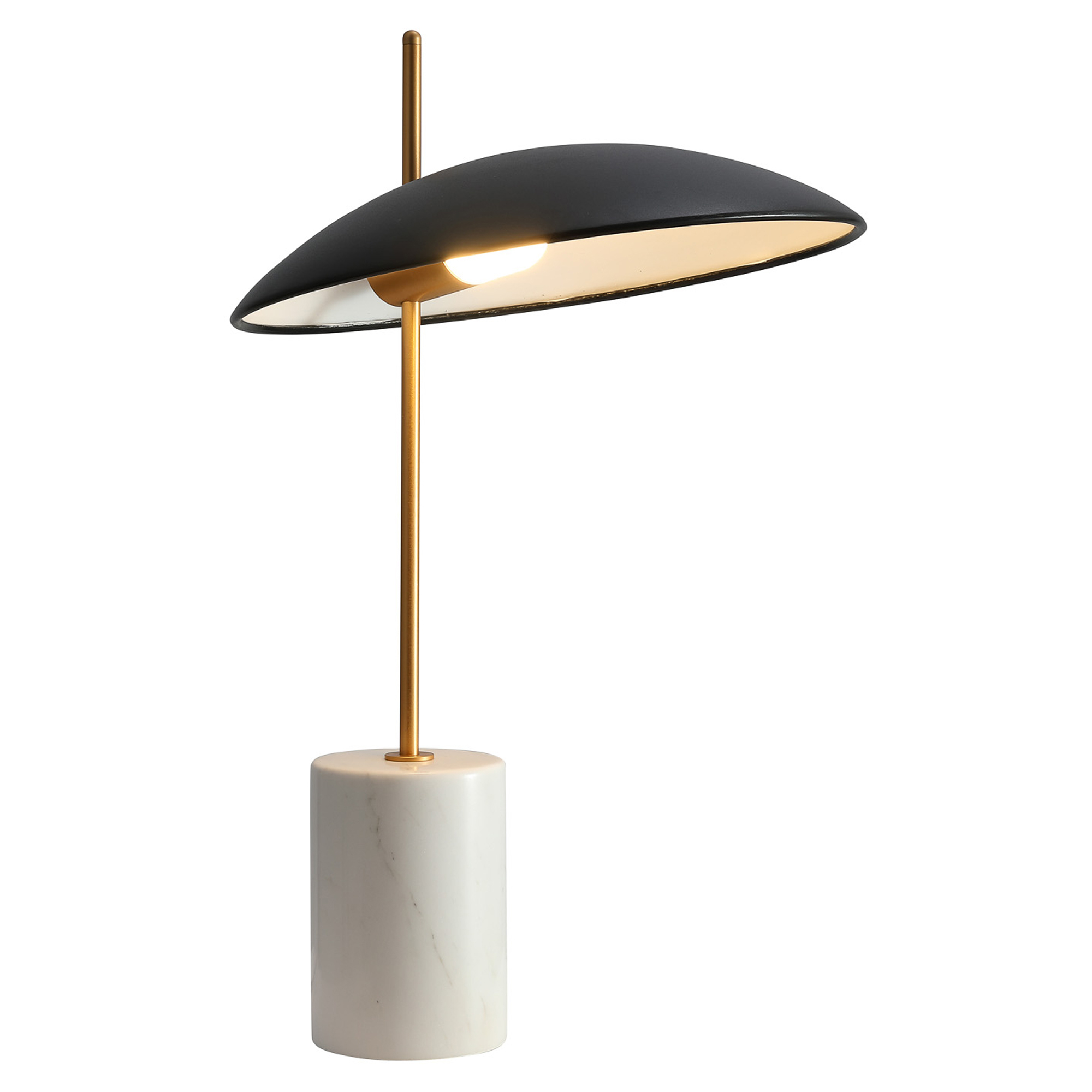 Bordslampa Vilano Svart, Vit Marmor Matt