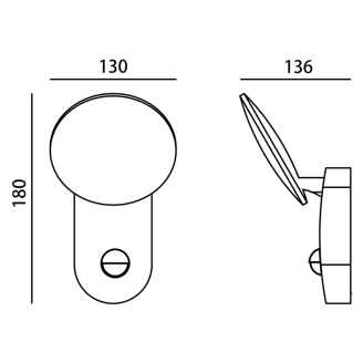 Vägglampa <strong>Montel</strong>  med Sensor 4000 K Svart Matt