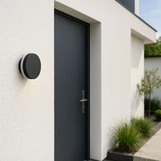 Vägglampa <strong>Vianoa</strong>  Rund Svart Matt