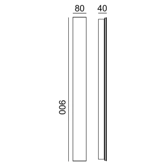 Vägglampa <strong>Mutria</strong>  4000 K Svart Matt 90 cm