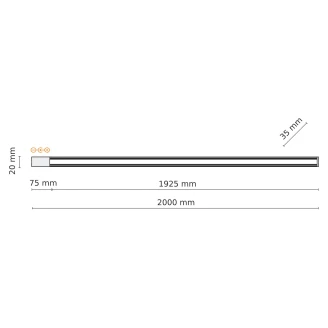 Strømskinne <strong>Tracer 1-Fas</strong> e Svart 200 cm