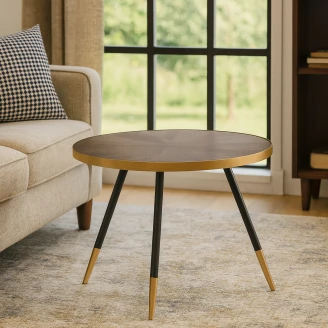 Sidobord <strong>Yulin</strong>  Guld, Svart Ø 61 cm