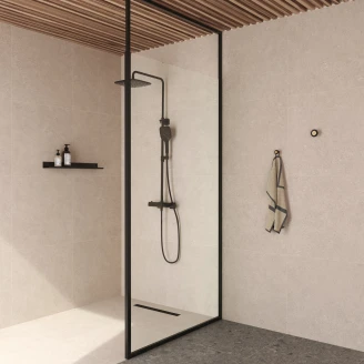 Duschvägg <strong>Waterfall</strong>  Svart 8 mm 110x200 cm