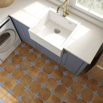 Klinker <strong>Terrarose</strong>  Orange-Vit Matt-Blank 23x23 cm