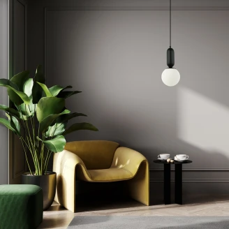 Hängande Lampa <strong>Alvera</strong>  S Svart, Vit Matt