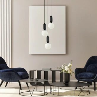 Hängande Lampa <strong>Alvera</strong>  Trio Svart, Vit Matt