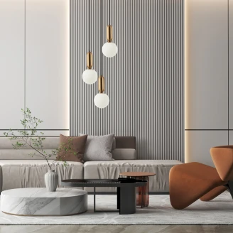 Hängande Lampa Alvera Trio Antikbrons, Vit Matt