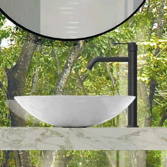 Tvättställsblandare <strong>Calden</strong>  Svart Matt Hög