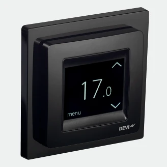 Termostat <strong>DEVIreg™ Touch</strong>  Pure Black - Pekskärm, Rums- och Golvgivare