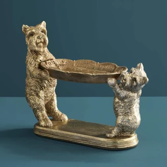 Werner Voss Dekorationsfigur med Hållare <strong>Dogs</strong>  Guld