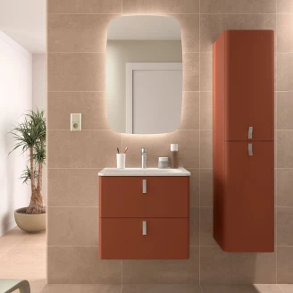 Högskåp <strong>Avrel</strong>  Terrakotta Matt med Handtagen Krom