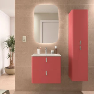 Högskåp <strong>Avrel</strong>  Rosa Matt med Handtagen Krom