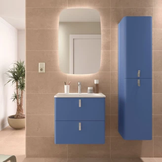 Högskåp <strong>Avrel</strong>  Havsblå Matt med Handtagen Krom