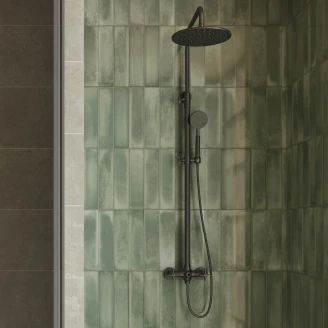 Takduschset med Duschblandare <strong>Temisto</strong>  Svart Matt
