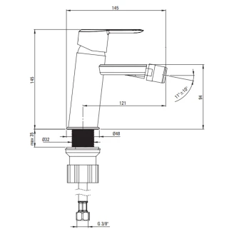 Bidéblandare <strong>Arnika</strong>  Titanium Matt
