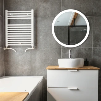 Spegel <strong>Lumeo</strong>  LED med Akrylkant Dimbar Svart Ø 70 cm