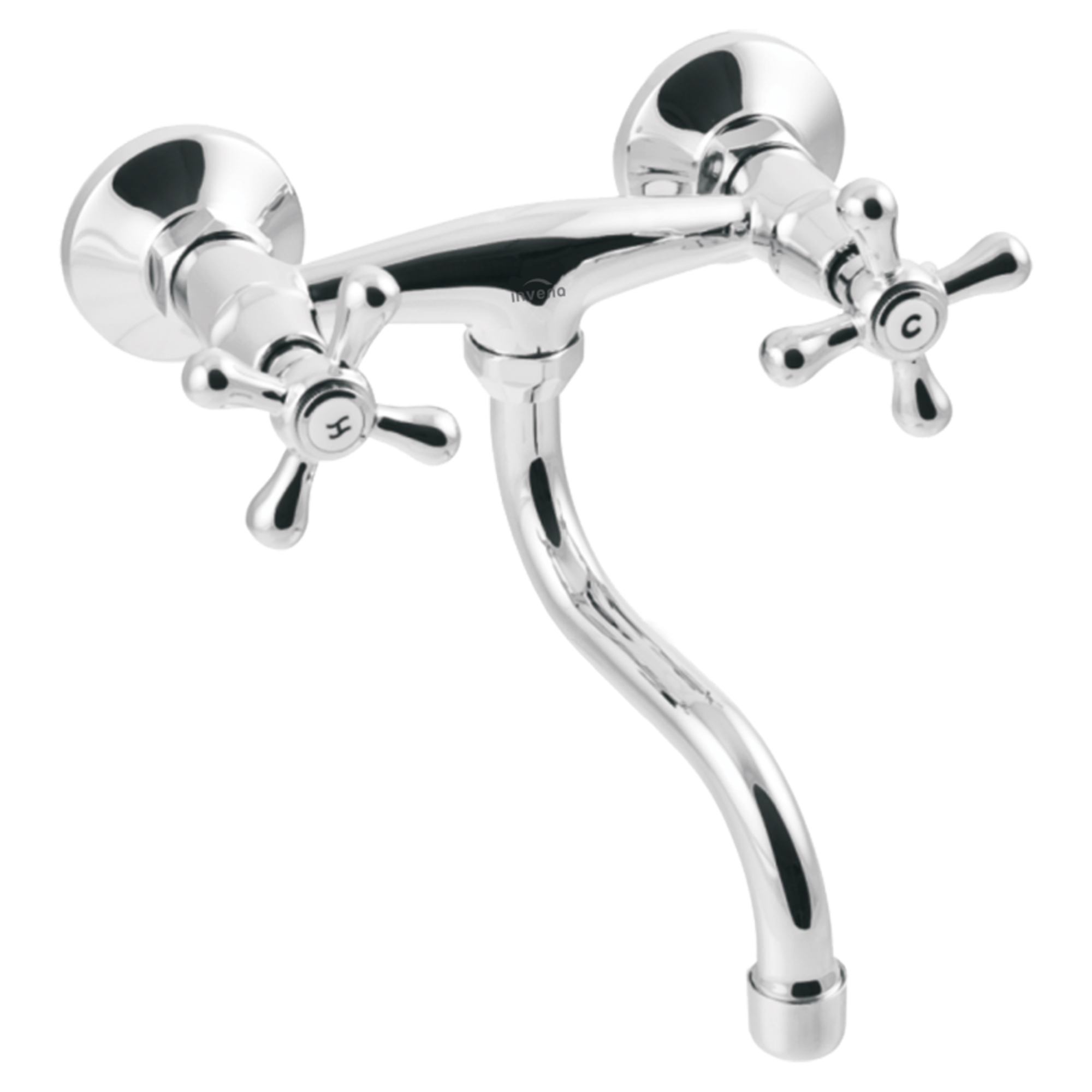 Väggmonterad Tvättställsblandare Loxley 20 cm Krom Blank