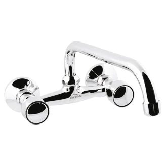 Väggmonterad Tvättställsblandare <strong>Wexford</strong>  25 cm Krom Blank U-typ