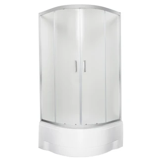 Duschhörn med Duschkar <strong>Thira</strong>  90x90 cm Rund Krom Blank Druva