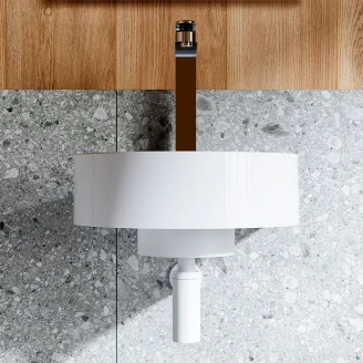 Ravak Tvättställ <strong>Yard</strong>  40 cm med Vit Konsol, Vattenlås och Bottenventil