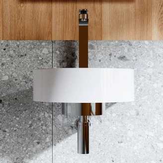 Ravak Tvättställ <strong>Yard</strong>  40 cm med Rostfritt Stål Konsol, Vattenlås och Bottenventil