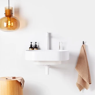 Ravak Tvättställ <strong>Yard</strong>  60 cm med Vit Konsol, Vattenlås och Bottenventil