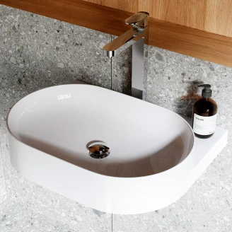 Ravak Tvättställ <strong>Yard</strong>  60 cm med Rostfritt Stål Konsol, Vattenlås och Bottenventil