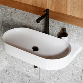 Ravak Tvättställ <strong>Yard</strong>  80 cm med Svart Konsol, Vattenlås och Bottenventil