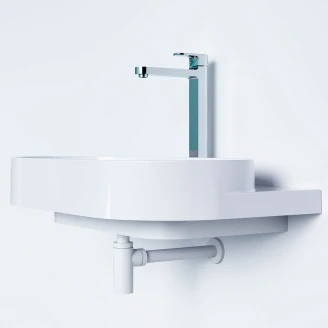 Ravak Tvättställ <strong>Yard</strong>  80 cm med Vit Konsol, Vattenlås och Bottenventil