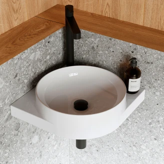 Ravak Tvättställ <strong>Yard</strong>  45 cm med Svart Konsol, Vattenlås och Bottenventil