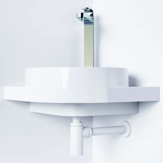 Ravak Tvättställ <strong>Yard</strong>  45 cm med Vit Konsol, Vattenlås och Bottenventil