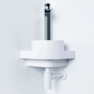 Ravak Tvättställ <strong>Yard</strong>  28 cm med Vit Konsol, Vattenlås och Bottenventil