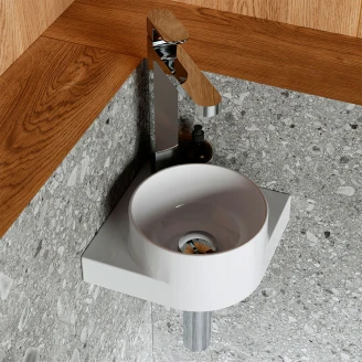 Ravak Tvättställ <strong>Yard</strong>  28 cm med Rostfritt Stål Konsol, Vattenlås och Bottenventil