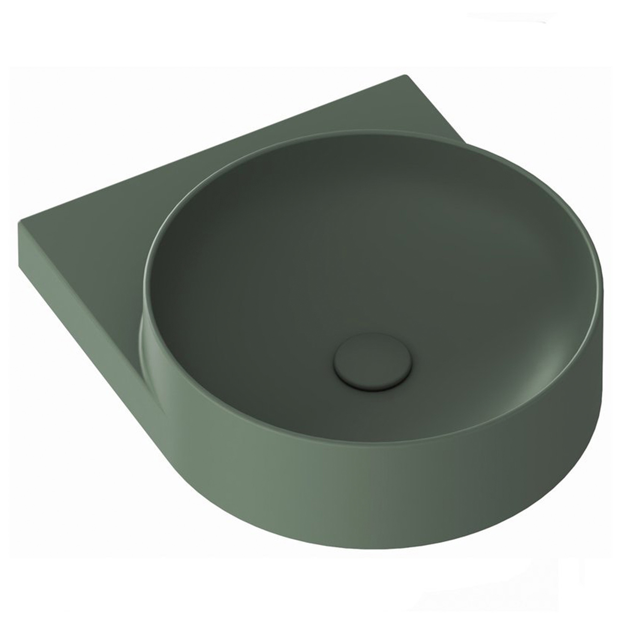 Ravak Tvättställ Grön Yard 40 cm med Bottenventil och Rostfritt Stål Konsol