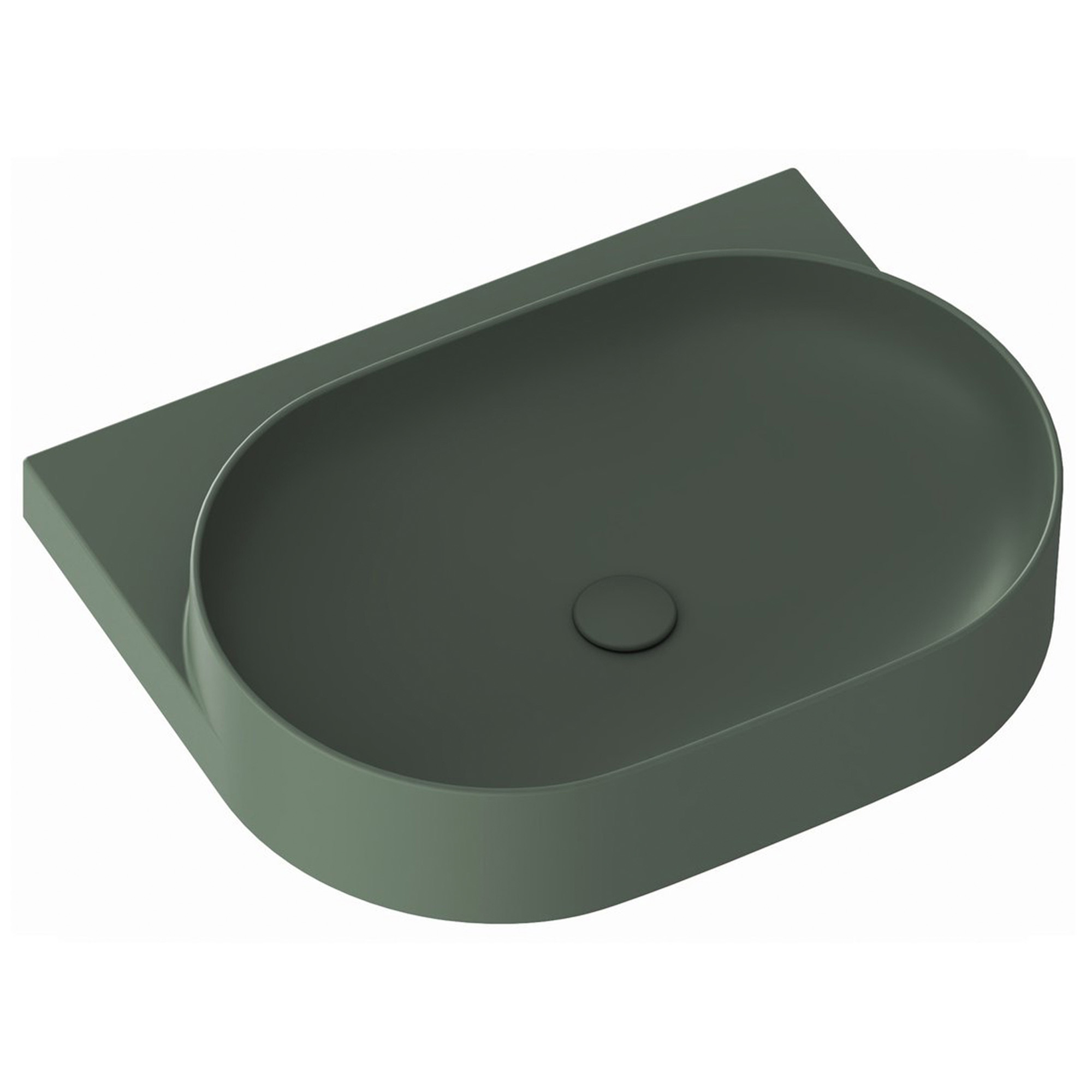 Ravak Tvättställ Grön Yard 60 cm med Bottenventil och Rostfritt Stål Konsol