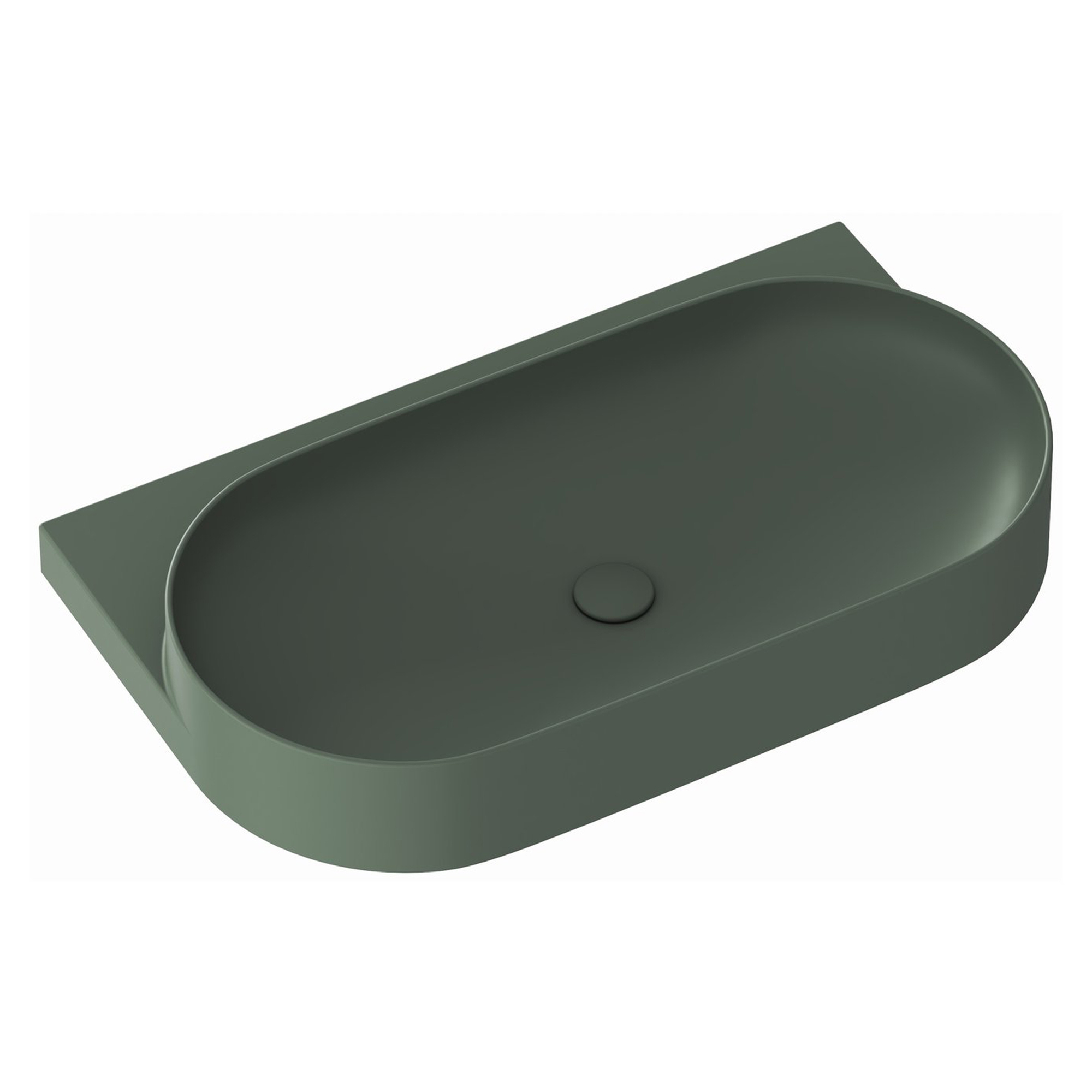 Ravak Tvättställ Grön Yard 80 cm med Bottenventil och Rostfritt Stål Konsol