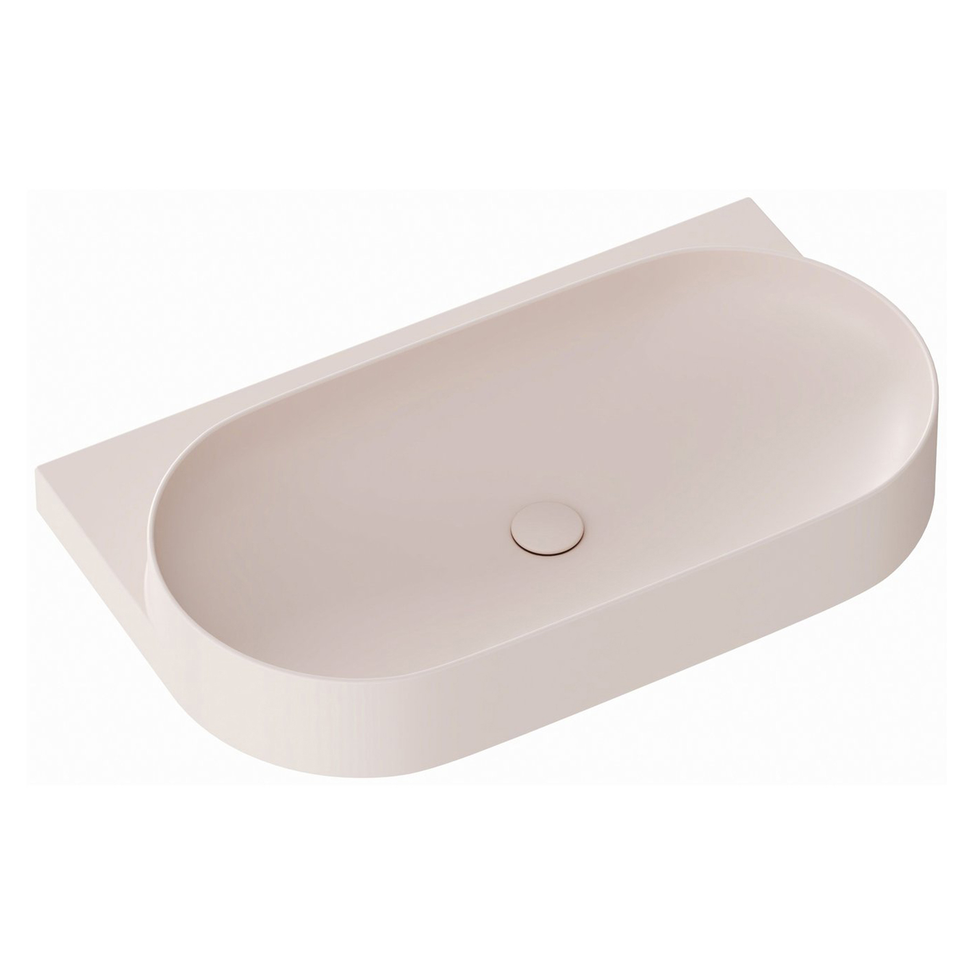 Ravak Tvättställ Alabaster Rosa Yard 80 cm med Bottenventil och Rostfritt Stål Konsol